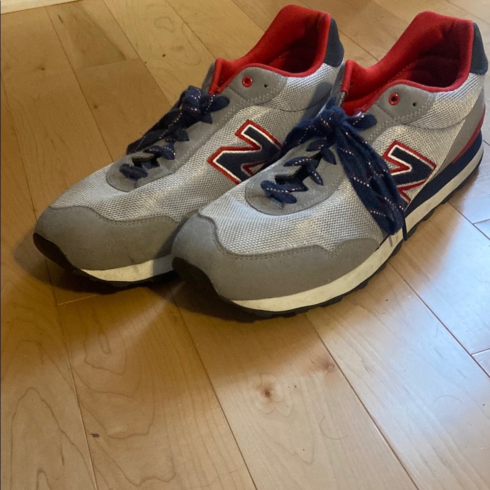 New Balance Gray and Red Sneakers
